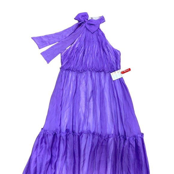 Mac Duggal Ieena Sz 10 Dress 55848 Halter A-Line Evening Gown Orchid Purple New - Picture 5 of 11